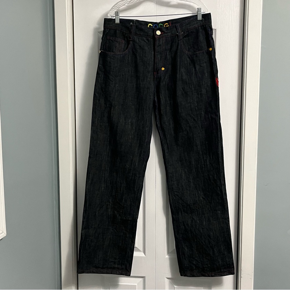 COOGI Vintage straight leg embroidered denim jeans men’s size 38 hip hop - Picture 4 of 14